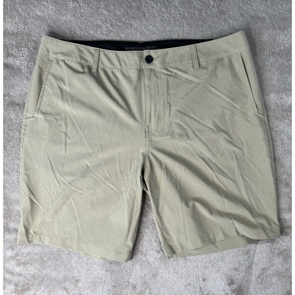 RSQ Hybrid Shorts Mens,Khaki Pockets Stretch Beach Land Mid Length Size 40